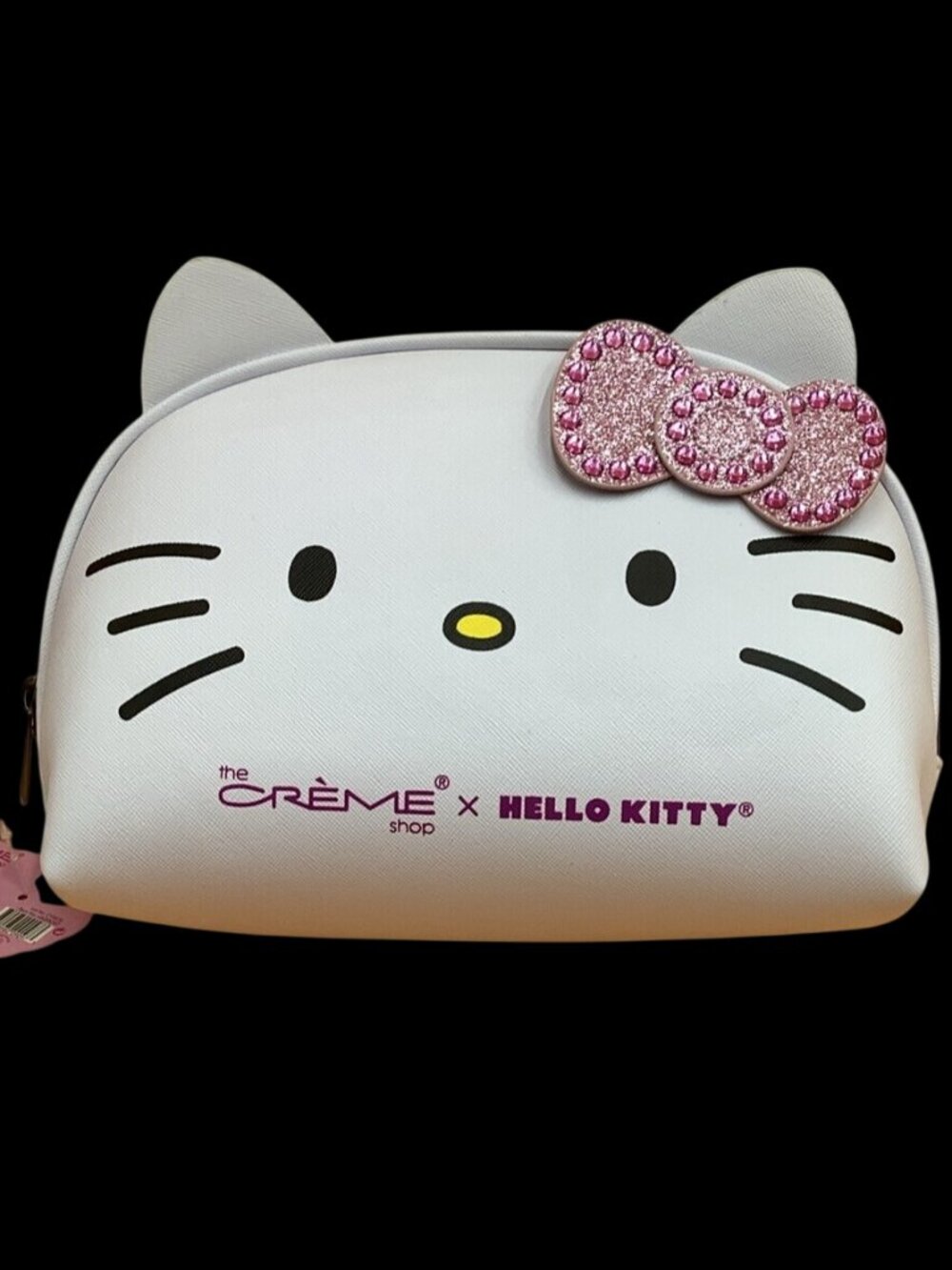 Hello Kitty The Crème Shop X Bling Pink Bow Sanrio Makeup Travel Bag Beauty